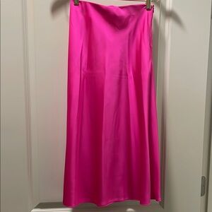 J. Crew Vibrant Pink Satin Skirt